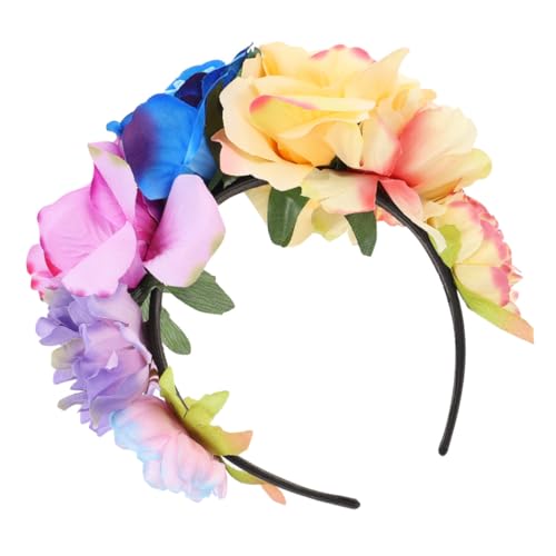 HAMPPLIES Halloween Haarreif mit Künstlichen Rosenblüten Farblich Abgestimmt in Gelb Blau und Leicht zu Tragen für Party und Karnevalskostüme Dekoratives Blumenhaarband für Damen und Mädchen von HAMPPLIES