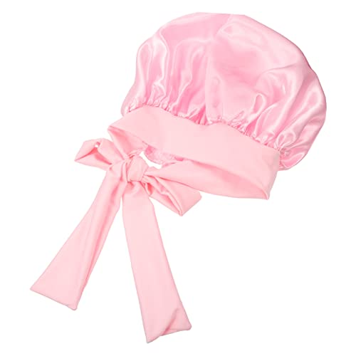 HAMPPLIES Hochwertige Satin Schlafmütze Mit Bindeband Für Damen Verstellbare Duschhaube Schlafen Waschen Und Stylen Geeignet Für Langes Und Kurzes Haar von HAMPPLIES