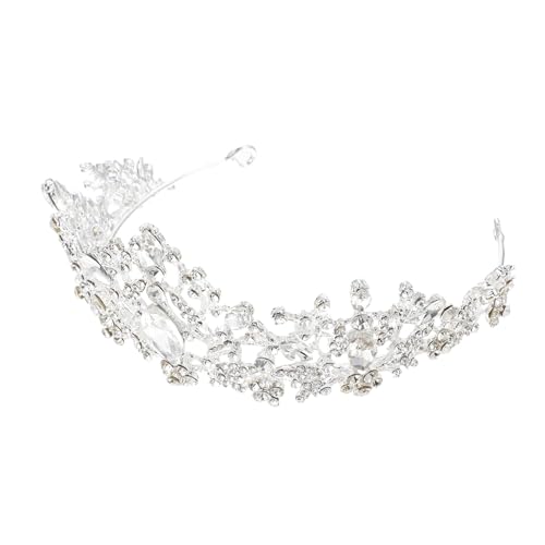 HAMPPLIES Hochzeit Tiara mit Funkelnden Kristallen Großer Brautkrone für Damen Feines Diadem Haarschmuck für Party Braut Abschlussball und Festliche Anlässe von HAMPPLIES