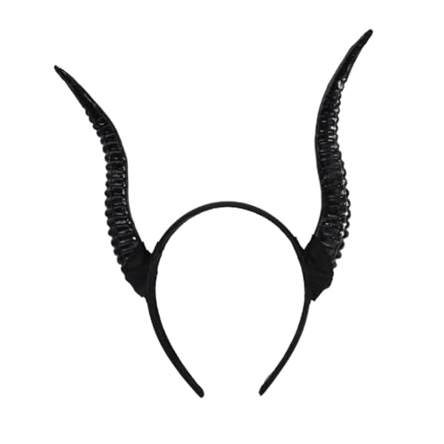 HAMPPLIES Hörner Stirnband Cosplay Für Halloween Party Schwarze Teufelshörner Kopfschmuck Aus Leichtem Material Als Foto Requisit Für Damen Und Erwachsene von HAMPPLIES