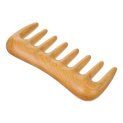 HAMPPLIES Holz Massagekamm für Haare Breitzahniger Haarkamm mit Glatten Kanten zur Kopfmassage und Durchblutungsförderung Leicht und Tragbar für Frauen und Männer für Reise und Tägliche von HAMPPLIES