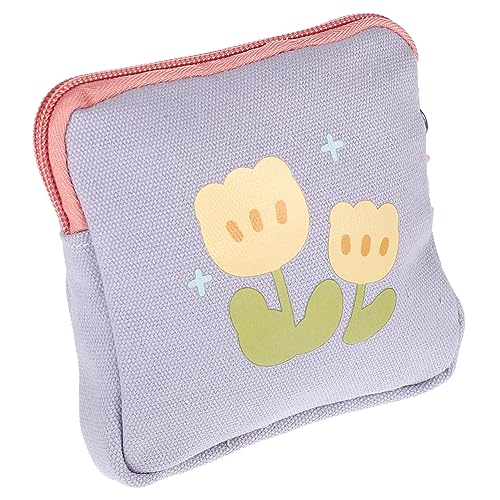 HAMPPLIES Hygienebeutel Damenbinden Aufbewahrungstasche mit Reißverschluss Tragbare Kompakte Quadratische Perioden Tasche mit Blumenmuster Praktische und Damenbinden Tasche für Mädchen und von HAMPPLIES