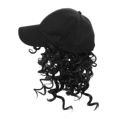HAMPPLIES Baseballkappe Mit Lockigem Haar Für Damen Haarhut Aus Kunsthaar Hutperücke Mit Befestigten Locken Für Alltag Und Outdoor-aktivitäten Synthetisch von HAMPPLIES