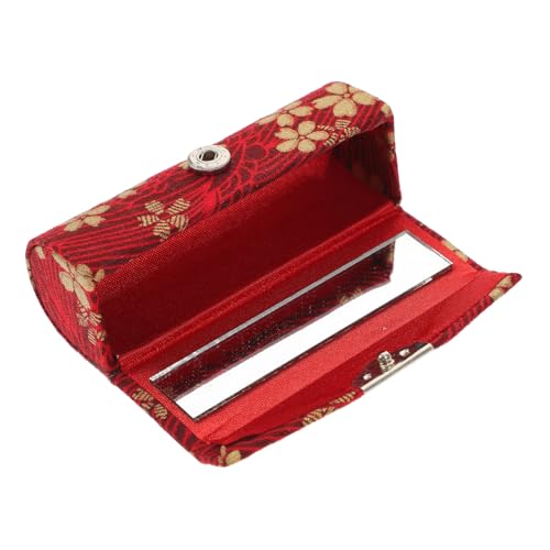 HAMPPLIES Japanischer Lippenstifthalter Mini Lippenstiftbox mit Spiegel Vintage Lippenstift Etui Tragbare Lippenstiftaufbewahrung für Damen Handtasche Alltag Geschenk von HAMPPLIES