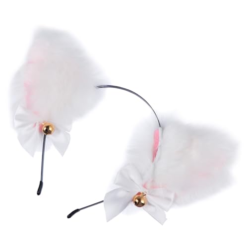 HAMPPLIES Katzenohren Haarreif Cosplay Für Mädchen Mit Glöckchen Weicher Stoff Für Halloween Karneval Geburtstagsfeiern Fotoaufnahmen von HAMPPLIES