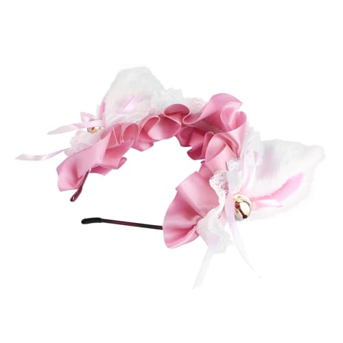 HAMPPLIES Katzenohren Haarband Plüsch Stirnband Damen Make-up Kopfschmuck Cosplay Requisite Party Accessoire von HAMPPLIES