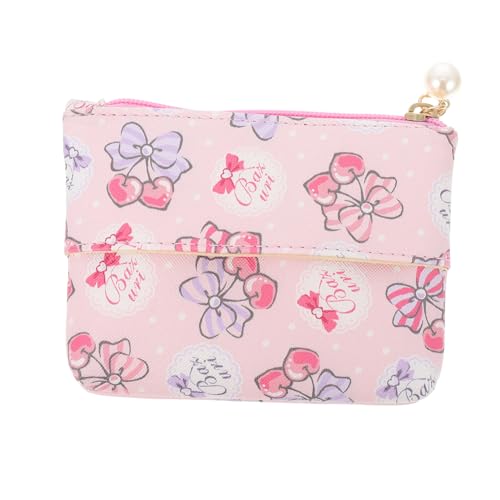 HAMPPLIES Kleine Kosmetiktasche Langlebige und Make Up Tasche Kompakte Aufbewahrungstasche für Damen Praktische Handtasche für Alltag und Outdoor Pinke Cherry Design von HAMPPLIES