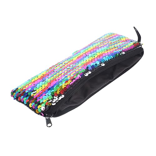 HAMPPLIES Kleine Kosmetiktasche mit Reißverschluss Glitzernde Pailletten Handtasche für Damen Handlich und Modisch Multifunktional als Schminktäschchen und Organizer für Ohrhörer und von HAMPPLIES