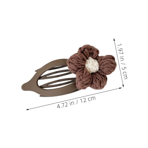 HAMPPLIES Knitted Flower Hair Claw Clip für Frauen Weicher Geflochtener Haar Accessoire mit Starkem Dutt Gepolsterte Blume Schonend zu Haaren Geeignet für Dünnes und Dickes Haar Braun von HAMPPLIES