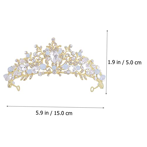 HAMPPLIES Krone Haarreif Glitzerndes Strass Diadem für Mädchen Prinzessin Kopfbedeckung Verstellbar für Party Geburtstag Abschlussball und Fotoshooting von HAMPPLIES