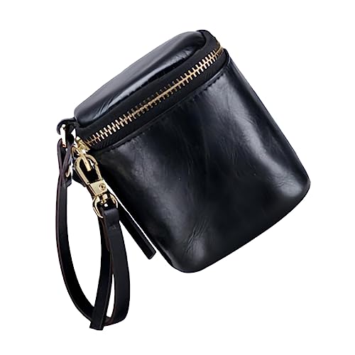 HAMPPLIES Leder Lippenstift Tasche Mit Lanyard Kompakte Handtasche Für Damen Eleganter Münzbeutel Und Kosmetik Organizer Für Lippenstift Schlüssel Und Bargeld von HAMPPLIES