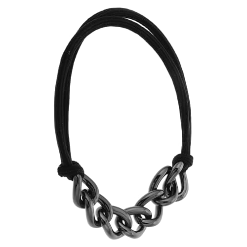 HAMPPLIES Metall Ketten Haargummi Geflochtenes Design Elastisches Haarband Damen Schmuck Armband Vielseitig Tragbar für Ponytail und Handgelenk Robust und Modisch von HAMPPLIES