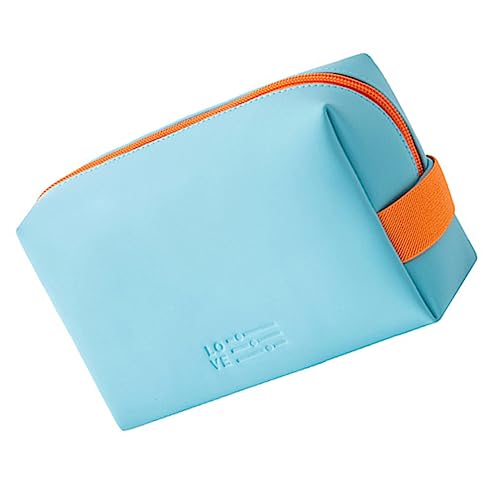 HAMPPLIES Mini Kosmetiktasche Damen Tragbar PU Make Up Bag Leicht und Stylisch Reise Organizer für Outdoor Camping Business Trip Badezimmer mit Großem Fassungsvermögen Hellblau HAMPPLIES Mini Kosmetiktasche Damen Tragbar PU Make Up Bag Leicht und Stylisch Reise Organizer für Outdoor Camping Business Trip Badezimmer mit Großem Fassungsvermögen Hellblau von HAMPPLIES