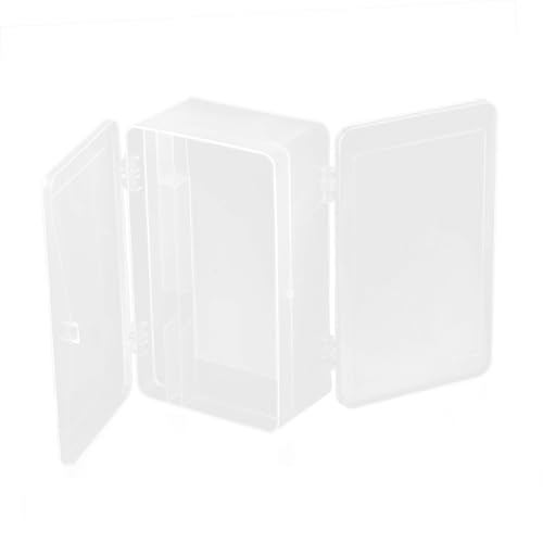 HAMPPLIES Multifunktionale Doppelseitige Nagelwerkzeug Aufbewahrungsbox aus Transparentem Kunststoff Großer Kosmetik Organizer mit Fächern Tragbar für Nagelpinsel Clipper und Nagellack für von HAMPPLIES