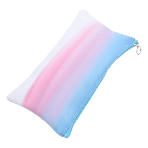 HAMPPLIES Multifunktionaler Make Up Beutel mit Reißverschluss Kompakte Lippenstift Tasche Langlebiger Organizer für Kosmetik und Handy Tragbar für Reisen Camping und Alltag Farbverlauf Blau von HAMPPLIES