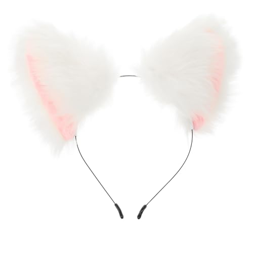 HAMPPLIES Multifunktionales Tierohren Stirnband Kuschelige Fuchsohren Kopfbedeckung für Cosplay Kostümpartys und Alltägliches Tragen für Damen und Mädchen als Haaraccessoire von HAMPPLIES