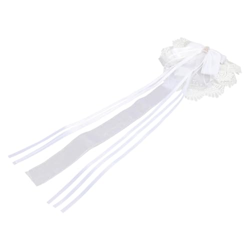 HAMPPLIES Oversize Schleifen Haarspange Weiß mit Spitze Großer Bow Knot Haarklammer Eleganter Haarschmuck für Damen Vielseitig Einsetzbar für Pferdeschwanz Dutt und Half up Frisuren von HAMPPLIES