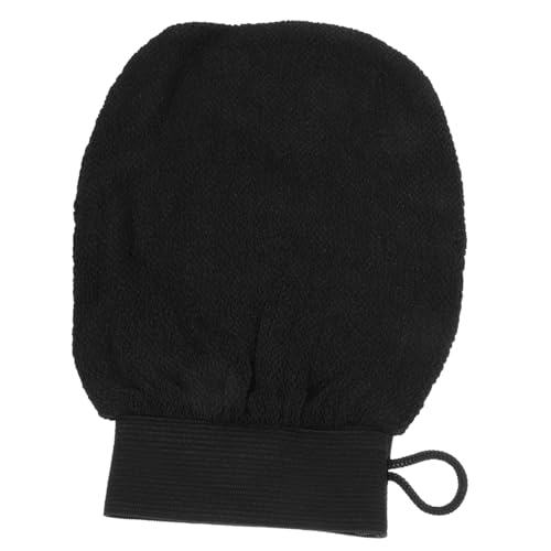 HAMPPLIES Peelinghandschuh Badhandschuh aus Viskose Sanftes Körperpeeling mit Elastischem Abgestorbene Hautentferner für Damen und Herren Schwarzer Peelinghandschuh für Dusche und Spa von HAMPPLIES