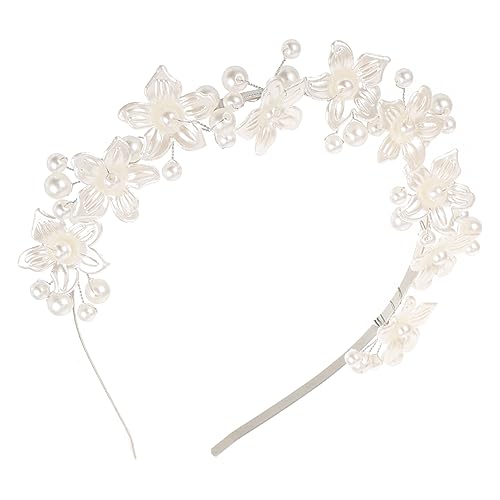HAMPPLIES Perlen Haarreif Damen Blumenhaarband Leichtes Braut Haarschmuck Kopfstück für Hochzeit Brautjungfern Festlich von HAMPPLIES