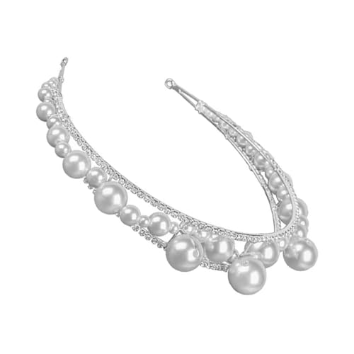 HAMPPLIES Perlen Haarreif mit Strassbesatz Stilvolles Damen Haarband Leichtes Modisches Stirnband für Hochzeit Party und Besondere Anlässe Feiner Kopfschmuck mit Zartem Design von HAMPPLIES
