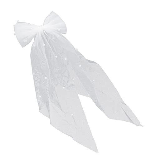 HAMPPLIES Eleganter Haarschmuck Perlen-bow-knot Haarklammer Für Mädchen Dekorative Hochzeits-haarspange Für Bräute Und Damen Rutschfeste Haaraccessoires in Weiß von HAMPPLIES