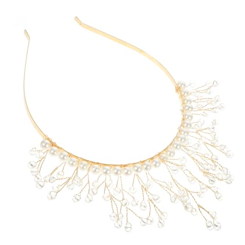 HAMPPLIES Perlen Kristall Haarschmuck Stirnband Damen Elegantes Hochzeitsstirnband Braut Haarreif für Mädchen und Frauen Festliche Dekoration Geschenk von HAMPPLIES