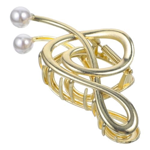 HAMPPLIES Eleganter Haarklammer Mit Perlenverzierung Im Musiknoten-design Großer Metall-claw-clip Für Damen Für Besondere Anlässe Konzerte Und Musikfestivals von HAMPPLIES
