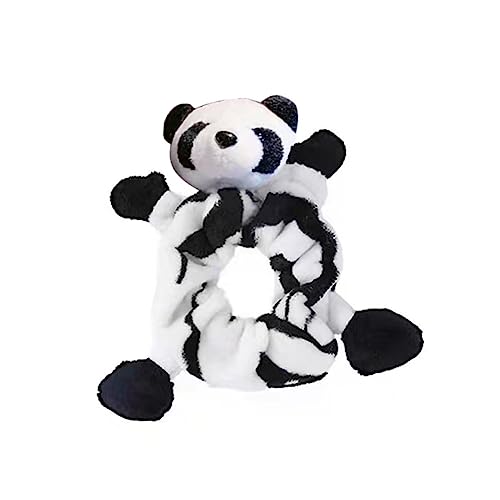 HAMPPLIES Plüsch Panda Haargummi Elastisch Dehnbar Süßes Kuscheltier Haarschmuck für Damen und Mädchen Weiches Haarband Ponytail Holder mit Niedlicher Panda Geschenkidee von HAMPPLIES