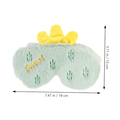 HAMPPLIES Plüsch Schlafmaske Cartoon Kaktus Motiv Atmungsaktive Augenmaske Lichtblockierend Weich Elastisches Band Unisex für Damen Herren für Reisen und Schlafkomfort von HAMPPLIES