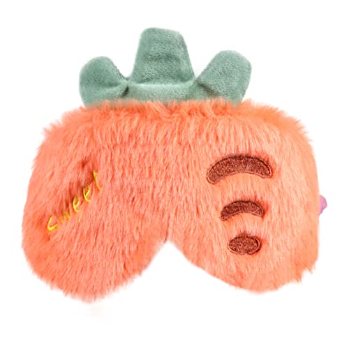 HAMPPLIES Plüsch Schlafmaske Karottenform Cartoon Muster Atmungsaktiv Augenbinde Augenmaske für Damen Herren Reise Nickerchen Schlafhilfe von HAMPPLIES