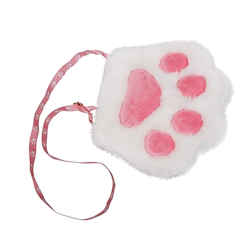 HAMPPLIES Plüschige Umhängetasche Mädchen Cat Claw Design Tragbare Kosmetiktasche Süße Schultertasche für Geburtstag Party Alltag von HAMPPLIES