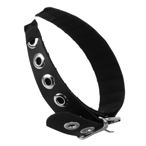 HAMPPLIES Punk Stirnband aus Schwarzem PU Leder mit Metallbeschlägen Handgefertigtes Subkulturelles Haar Accessoire für Damen Robustes Haarband im Dunklen Rock Stil von HAMPPLIES