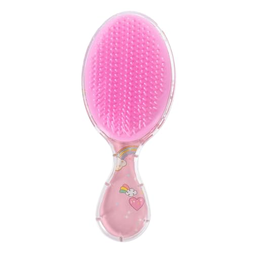 HAMPPLIES Reise Haarbürste für Transparente Ovale Cartoon Haarbürste zur Entwirrung von Locken Geeignet für Mädchen mit Kopf Massagefunktion von HAMPPLIES