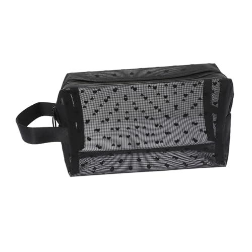 HAMPPLIES Reise Kosmetiktasche für Damen Tragbare Toilettenartikel Aufbewahrungstasche mit Reißverschluss Durchsichtige Make Up Tasche Hochwertiges Netzmaterial Leicht und Robust für Reisen von HAMPPLIES