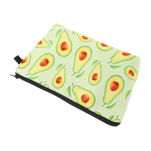 HAMPPLIES Retro Avocado Kosmetiktasche Polyester Schminktasche Reise Kulturbeutel Langlebig Vielseitig für Damen Mädchen Kosmetikaufbewahrung Camping Geschäftsreise von HAMPPLIES