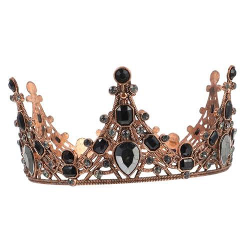 HAMPPLIES Retro Barock Haarschmuck mit Strasssteinen Diadem für Braut Hochzeit Party Cosplay Vintage Kopfputz Auffälliges Accessoire für Damen und Festliche Anlässe von HAMPPLIES