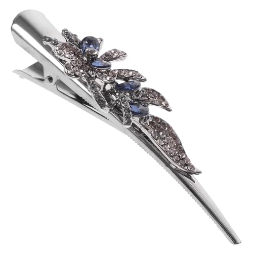 HAMPPLIES Retro Großer Strass Metall Haarklammer für Dickes und Dünnes Haar Rutschfeste Alligator Haarspange Eleganter Haarschmuck für Frauen und Mädchen Geeignet für Partys und Festliche von HAMPPLIES