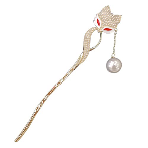 HAMPPLIES Retro Haarschmuck Chinesischer Stil Haarnadel für Damen Fox Design Metall Haarnadel Haarstab für Dutt Hochzeits und Partyaccessoire Langlebig Sicher von HAMPPLIES