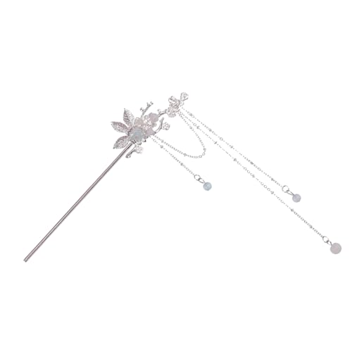 HAMPPLIES Retro Haarschmuck Damen Haarstab aus Legierung mit Blumen und Quaste Leichtes Glattes Haar Accessoire für Hochzeit Party Alltag Geeignet für Dutt und Lockiges Haar von HAMPPLIES