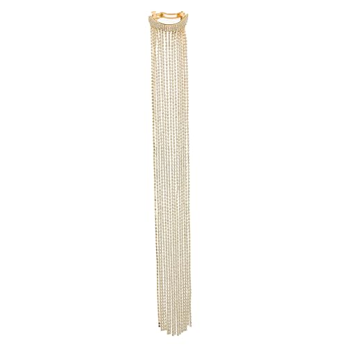 HAMPPLIES Rhinestone Haarklammer mit Langem Quasten Design Modischer Haarschmuck für Damen und Mädchen Einsetzbarer Haarfixierclip mit Funkelnden Kristallsteinen Eleganter Ponytail Halter von HAMPPLIES
