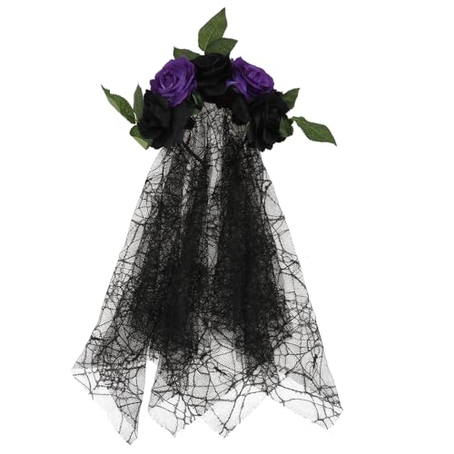 HAMPPLIES Romantisches Damen Haarband mit Rosenblüte und Langem Spitzen Design Eleganter Haarschmuck für Hochzeit Party und Festliche Anlässe Stilvolles Accessoire für Frauen und Mädchen von HAMPPLIES