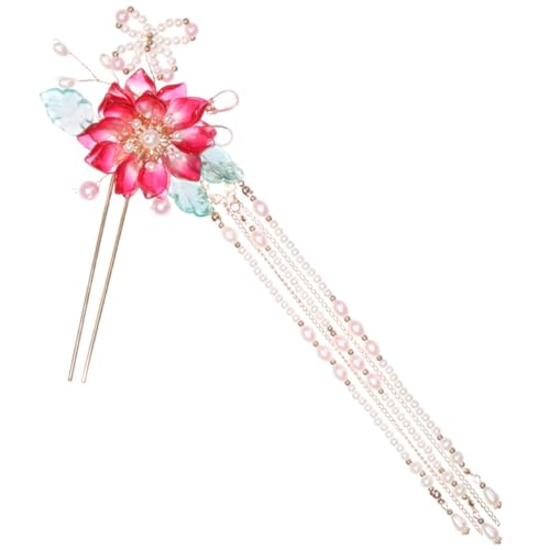 HAMPPLIES Roter Haarnadel Haarknoten Accessoire mit Blumen und Tassel Vintage Chinesischer Haarstab aus Legiertem Material Langlebig und Glatt für Frauen Hochzeiten Bälle Partys Festliche HAMPPLIES Roter Haarnadel Haarknoten Accessoire mit Blumen und Tassel Vintage Chinesischer Haarstab aus Legiertem Material Langlebig und Glatt für Frauen Hochzeiten Bälle Partys Festliche von HAMPPLIES