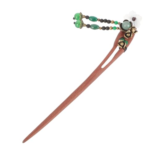 HAMPPLIES Roter Sandelholz Haarschmuck Blume Haarstab Chinesische Haarnadel Vintage Haarschmuck Damen Eleganter Holz Haarstick für Lange Haare und Hochzeit Accessoires von HAMPPLIES