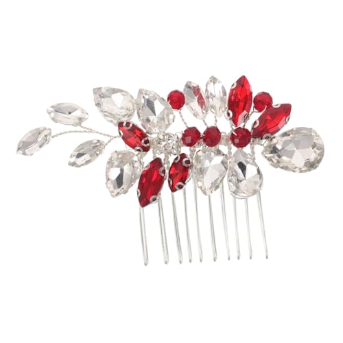 HAMPPLIES Roter Strass Haarkamm Hochzeit Brautschmuck Glänzende Haarspange für Stilvolle Steckfrisuren Festlicher Anlass Braut Brautjungfer Accessoire HAMPPLIES Roter Strass Haarkamm Hochzeit Brautschmuck Glänzende Haarspange für Stilvolle Steckfrisuren Festlicher Anlass Braut Brautjungfer Accessoire von HAMPPLIES