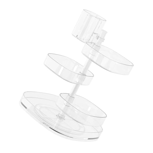 HAMPPLIES Rotierender Kosmetik Organizer Transparent Langlebiger Mehrstöckiger Schminktisch Aufbewahrungsbox für Badezimmer und Schminktisch Praktischer Kosmetikbehälter zur Übersichtlichen von HAMPPLIES