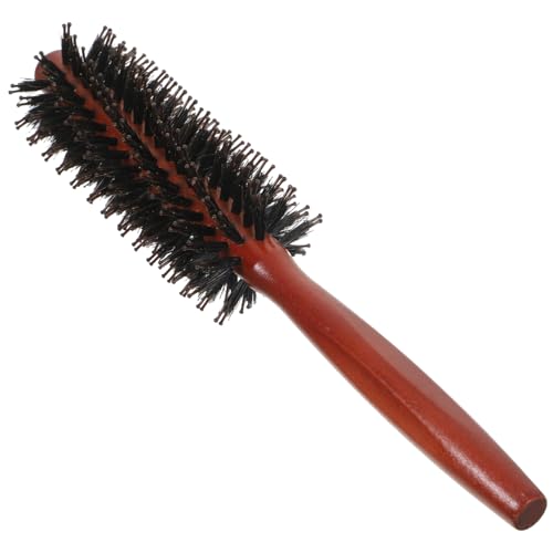 HAMPPLIES Runde Haarbürste mit Holzgriff Natürliche Borsten für Styling und Trocknen Ergonomisch für Glattes und Lockiges Haar Reihig für Männer von HAMPPLIES