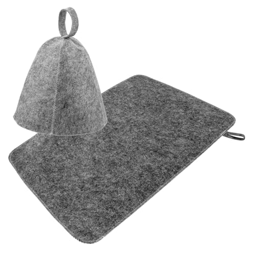 HAMPPLIES Sauna Hut Set aus Filz mit Pad Bequeme und Tragbare Sauna Mütze für Männer und Feuchtigkeitsabsorbierend für und Dampfbad von HAMPPLIES