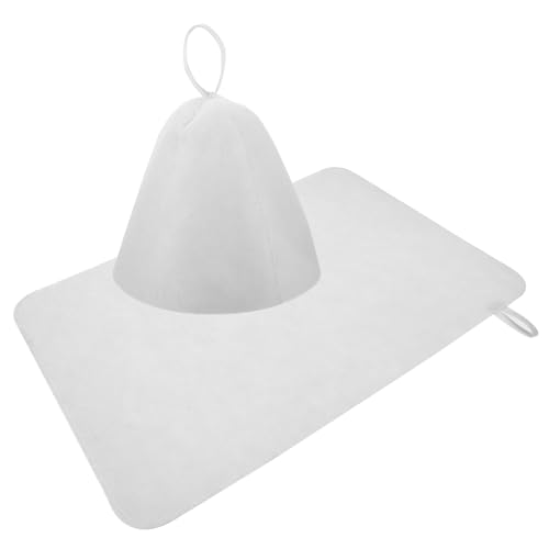 HAMPPLIES Saunahut Set aus Dickem Filz mit Pad Wiederverwendbare Sauna Kopfbedeckung für Damen und Herren zum Schutz vor Überhitzung Sauna und Spa Stilvolles Design Weiß von HAMPPLIES