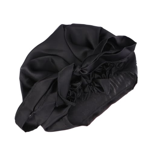 HAMPPLIES Schlafhaube Aus Seide Für Damen Schwarz Mit Schleife Zum Schutz Der Frisur Verhindern Von Haarausfall Während Des Schlafens HAMPPLIES Schlafhaube Aus Seide Für Damen Schwarz Mit Schleife Zum Schutz Der Frisur Verhindern Von Haarausfall Während Des Schlafens von HAMPPLIES