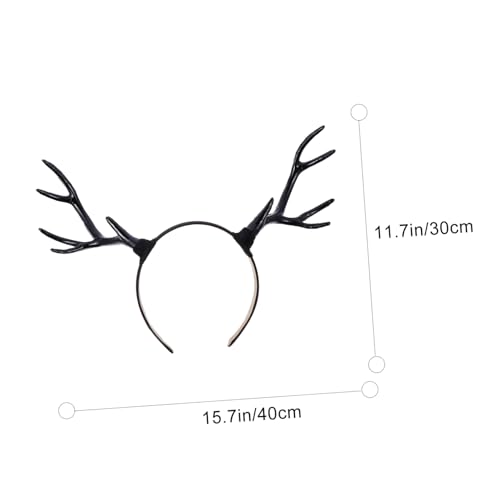 HAMPPLIES Schwarzes Weihnachts Geweih Stirnband aus Dekoratives Haar Accessoire für Erwachsene Festlicher Kopfschmuck für Karneval Fasching Silvester und Kostümpartys von HAMPPLIES